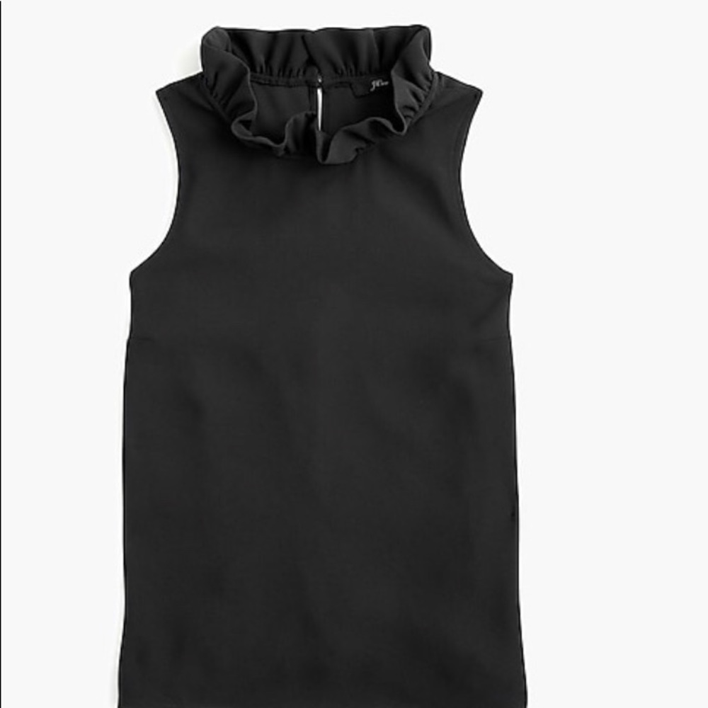 Ruffle neck top in 365 crepe